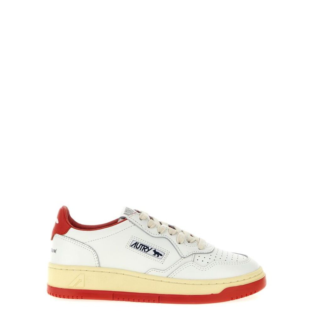 Autry Red Goatskin Low Top Women's Sneakers